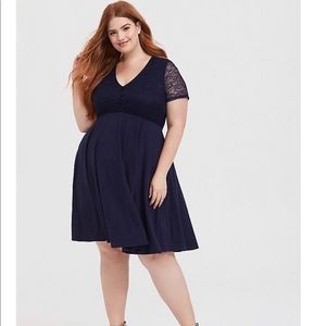 TORRID Navy Blue Skater Dress (fit and flare)